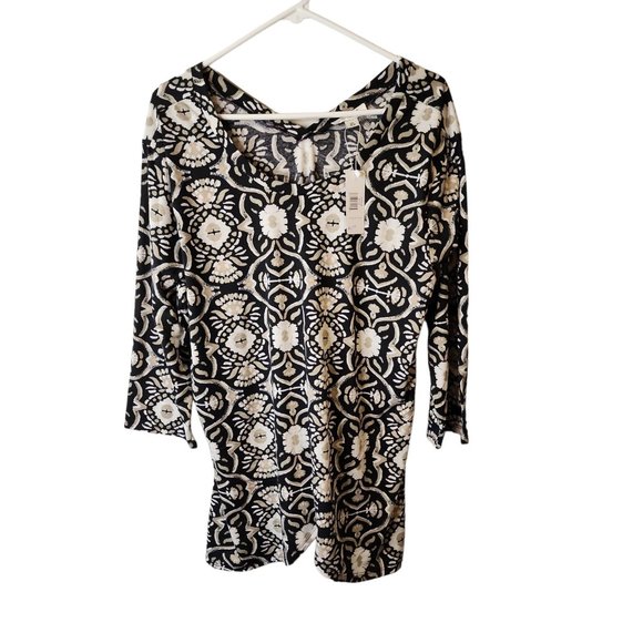Simply Noelle Tops - Simply Noelle Size XXL Womens Tunic Top Floral Geometric 3/4 Sleeve Shirt NWT